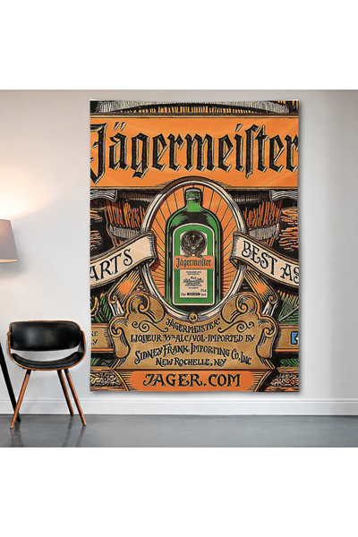 Geek Cultcha لوحة جدارية إعلانية من Jägermeister Vintage، ملصق من قماش الساتا...