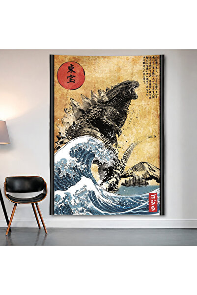 Geek Cultcha Godzilla the Great Wave Wall Cloth Wall Tapestry First Quality S...