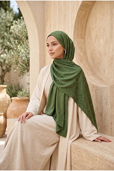 EBRUTESETTÜR Modern Ring Pattern Jacquard Shawl Series Khaki
