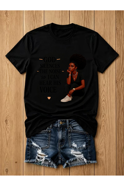 Ekim11 Y2K, Round Neck T-Shirt, Spring Summer Women'S Clothing, God Silences ...