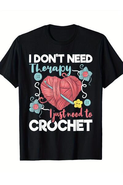 LİNA06 MenS Black Cotton T-Shirt - I Dont Relax, Just Need to Crochet Design ...