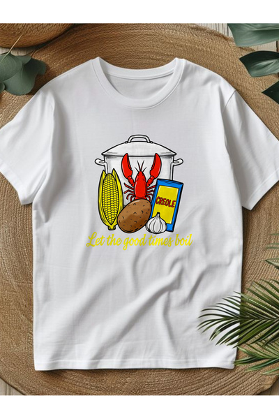 212ZTD تي شيرت نسائي 100% قطن - مطبوع عليه شعار Let The Good Times، ذو رقبة د...