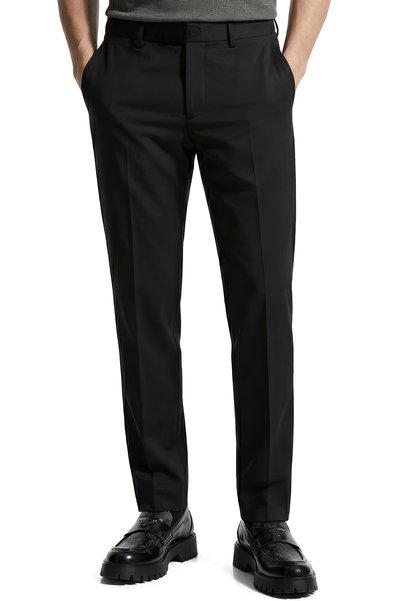 AJ X GF Plain Fabric Slim Fit Classic Men's Trousers Taffarel