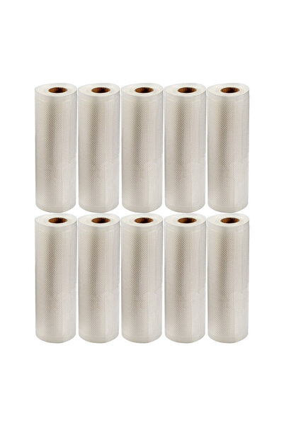 YBOSHOP Set 10 role pungi pentru vidat alimente, gofrate, reutilizabile, 15 x...