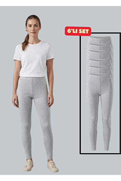 NACAR STORE Ženski set od 6 elastičnih likra čarapa od češljanog pamuka