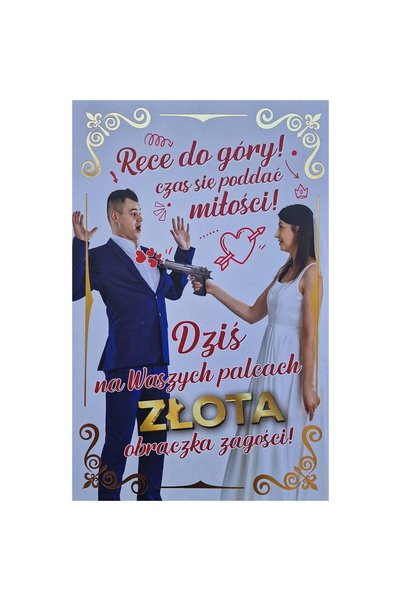 Yeku Felicitare de nunta Pistolet, card cu design pistol, din carton, multico...