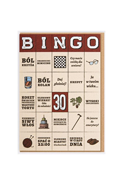OEM Felicitare aniversara, karnet Nadwyraz.com Bingo 30, cu plic, design amuz...