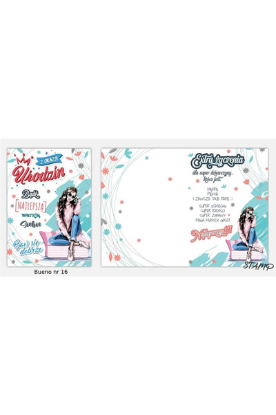 STAMP Felicitare aniversara B6, cu plic, format 132×180 mm, in folie, multico...