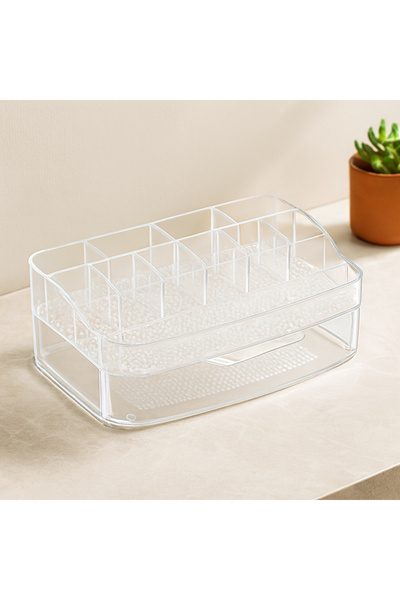 magicool Makeup Organizer with Drawers, 12 Compartments, Mica Crystal Plastic