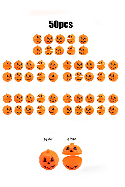 GGEROU 50Pcs Halloween Pumpkin Candy Boxes, 6CM Mini Pumpkin Candy Storage Bo...