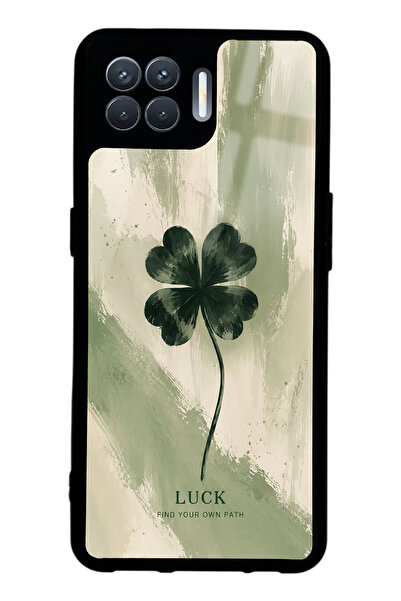 Spoyi Oppo Reno 4 Lite Lucky Sage Clover Tasarımlı Glossy Telefon Kılıfı