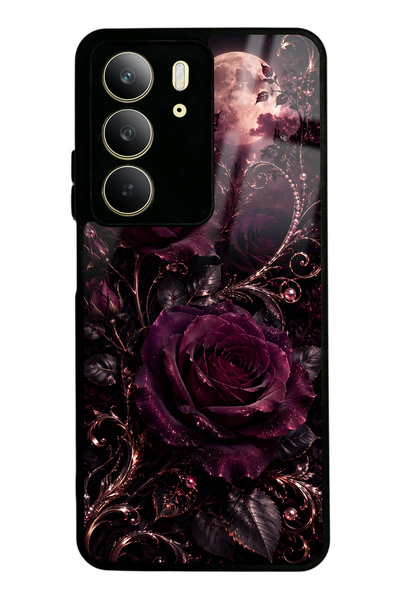 Spoyi Realme C75 Moonlit Burgundy Rose Design Glossy Phone Case