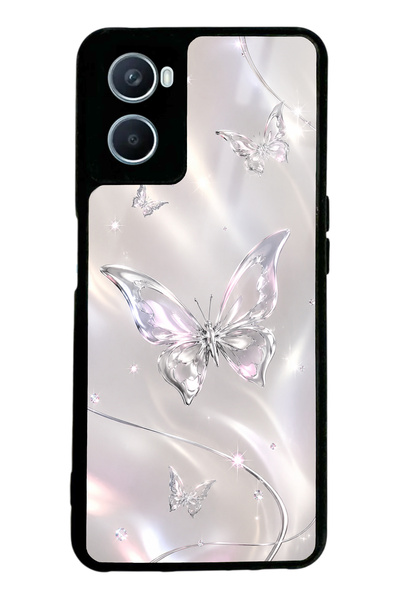 Spoyi Oppo A96 Crystal Whisper Butterfly Tasarımlı Glossy Telefon Kılıfı