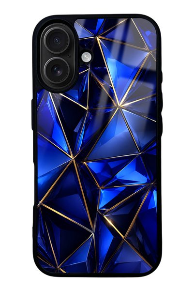 Spoyi غطاء هاتف آيفون 16 بتصميم حواف من الكريستال الياقوتي اللامع