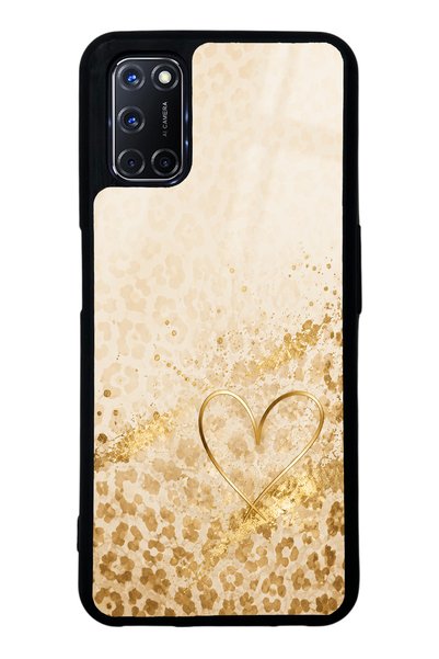 Spoyi Oppo A52 Golden Heart Glow Design Glossy Phone Case