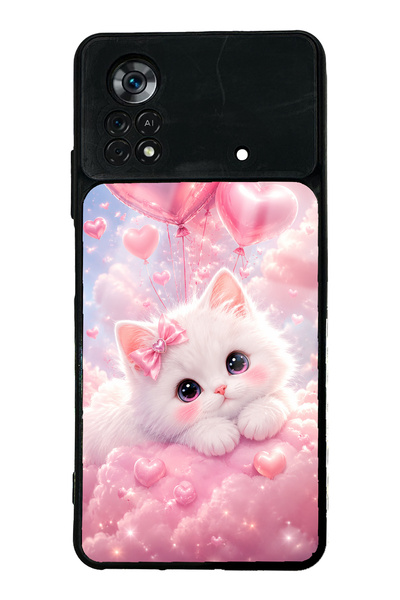 Spoyi حافظة هاتف Xiaomi Poco X4 Pro Cupid Cloud Kitty بتصميم لامع