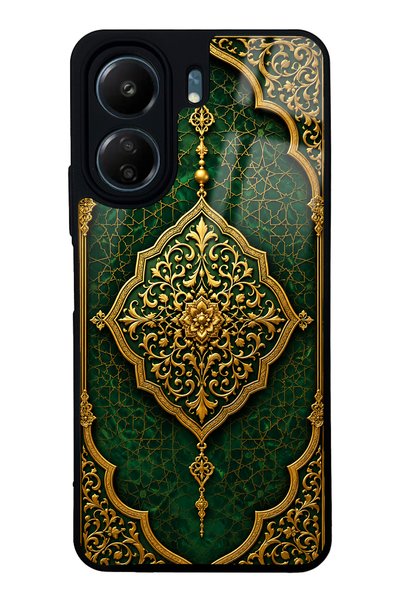 Spoyi غطاء هاتف لامع بتصميم سماذير ملكي عثماني لون زمردي لهاتف شاومي ريدمي 13 سي