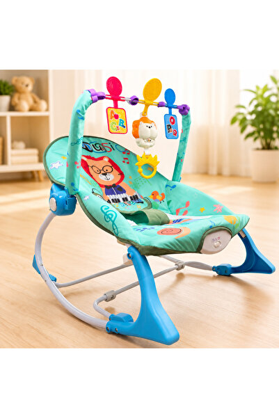 Salamandra Kids Interactive Baby Rocker 3 in 1, with toy bar, music and vibra...