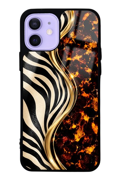Spoyi iPhone 12 Black Safari Design Glossy Phone Case