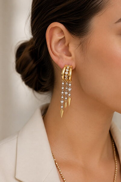 DEMOKAN Women's Earrings Vip Seri Mer Earrings