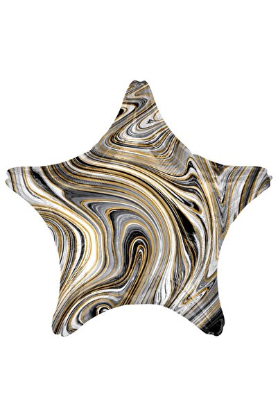 Baloane Vesele Balon Folie Stea Negru Marble BL266-1