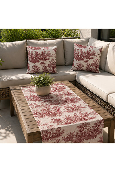 NURHAN HOME COLLECTION Toile de Jouy staza i set od 2 jastučnice za balkon i ...