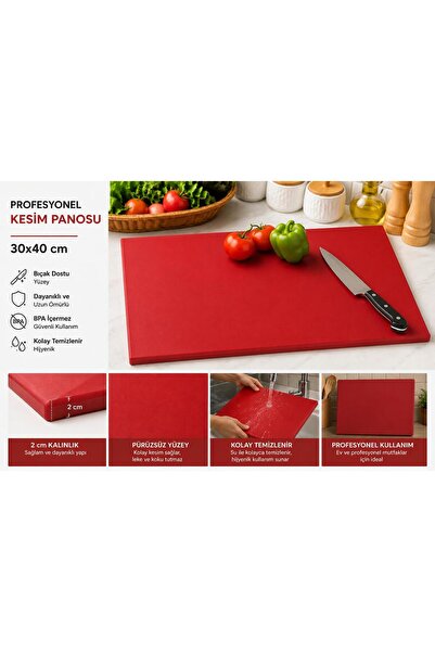 BİZ ZÜCCACİYE Professional Hard Plastic Cutting Board 30X40 cm (2 cm Thickness)