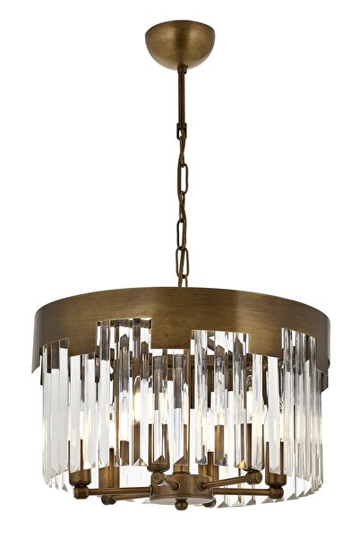 Avonni AV-65225-E40 Eskitme Kaplama Klasik Avize E14 Metal Kristal H: 60 cm, ...