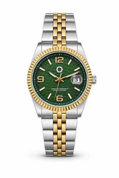 CüzCan Serpent Green 41 mm Green Dial Gold Steel Band Calendar Unisex Quartz ...