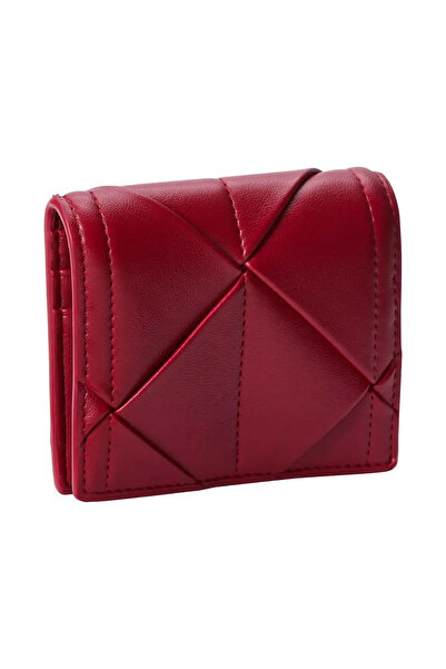 Calvin Klein WOVEN FLAP CARD CASE, XLL Kadın Kırmızı Cüzdan