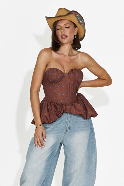GIA'S WORLD Corset casual de damă maro