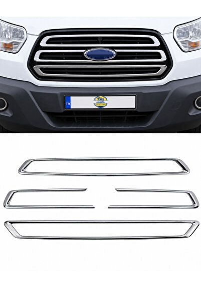 KAPOTO Ford Transit 2014-2019 Uyumlu Krom Ön Panjur 3 Parça Abs Krom Panjur Ç...