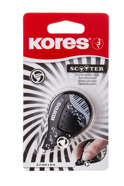 kores Bandă corectoare 4.2MM*8M SCOOTER NEGRU ALB