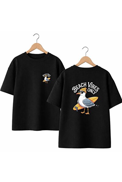 playwear Tricou cu decolteu rotund, cu imprimeu pe spate și piept, 100% bumba...
