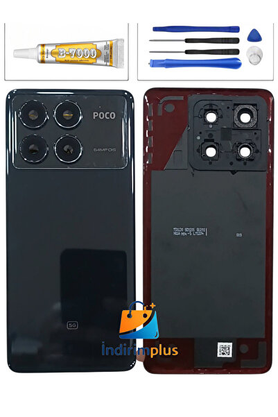 indirimplus Xiaomi POCO X6 Pro Arka Pil Kapağı Lensli Siyah Renk X6 Pro Arka ...