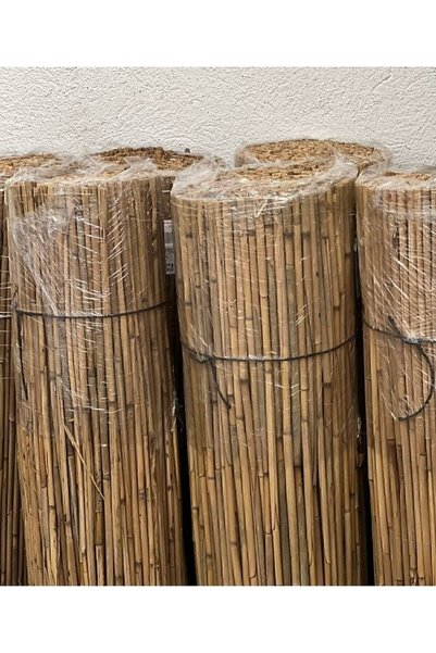 POLYBOTUM Doğal Kamış Hasır Çit 1m X 5m Doğal Bambu -bahçe Çiti - Gölgelik Ha...
