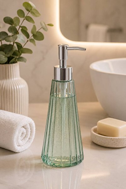 NEWNOW Prism Glass Liquid Soap Dispenser 450 ml Decorative Bathroom and Kitch...