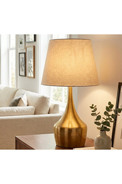 Ebticar Luxury Table Lamp with Gold Metal Base and Warm Lighting