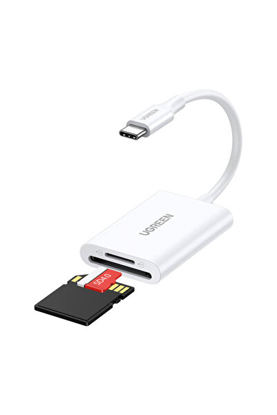 Ugreen Cititor de carduri USB-C 2-în-1 pentru telefoane, tablete cu memorie S...