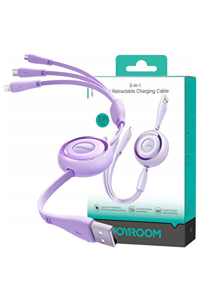 Joyroom Cablu 3 în 1 USB la USB-C pentru Lightning și Micro USB, 3.5A pentru ...