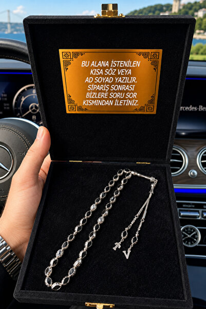 A-STİL TAKI Erkek Premium Hediye Kutu Kişiye Özel Ağır Siyah Mine Saf Gümüş K...