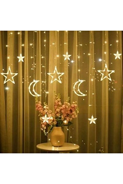 Generic Muslim Festival Moon Star LED Curtain Light, Low Voltage Safe USB Han...