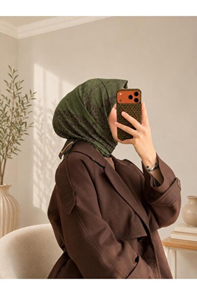 ELUREE GEOMETRİK DESEN PAMUKLU SOFT EŞARP