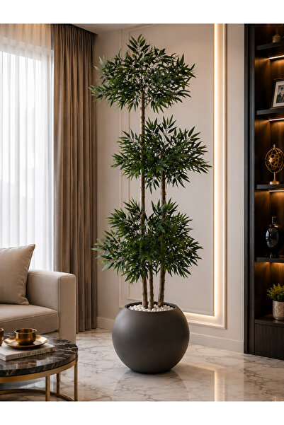 RUZGARCİCEK Rüzgar Yapay Çiçekçilik 180 cm 3 gövdeli Bambu Ağacı