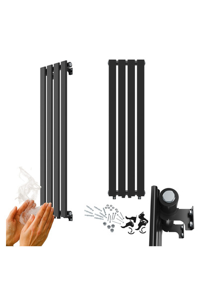Granitan Radiator Baie Fero, Vertical, Panou, 1100x296 mm, 368 W, Negru