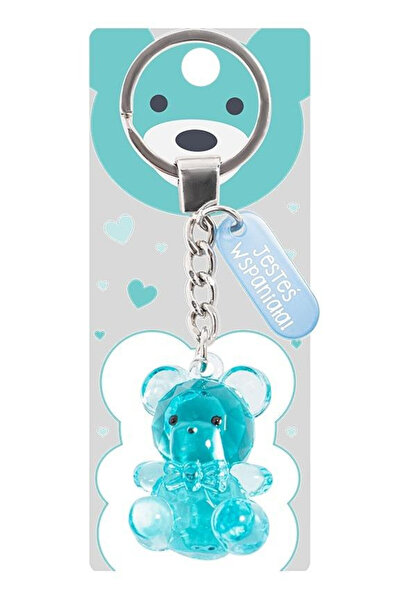Be-Happy Gifts , breloc din plastic cu pandantiv mesaj 'Esti minunata!', ursu...