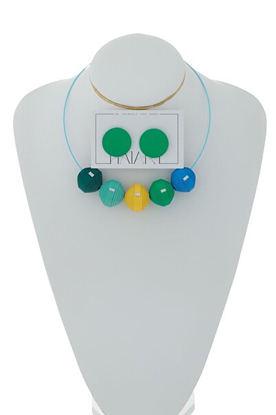 HAIArt Set Colier Leatherbonbon + Cercei Geometrici (315)