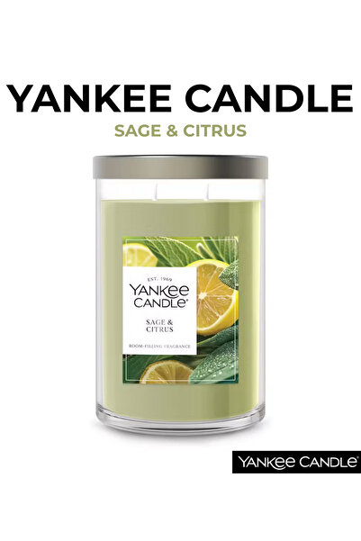 Yankee Candle Sage & Citrus Kokulu Büyük Tumbler Mum – 567 g (20 oz) - Adaçay...