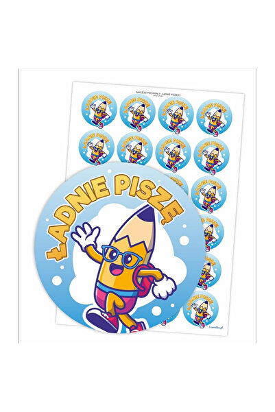 LearnHow Autocolante motivationale/stickere „ladnie pisze”, rotunde 40 mm, pe...