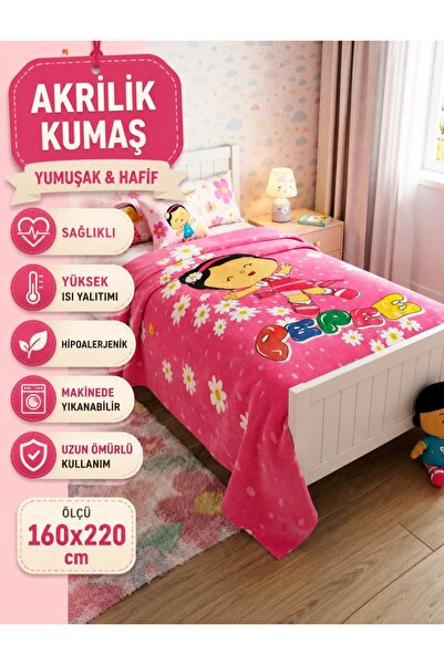 Altınoluk Tekstil LİSANSLI AKRİLİK DOLGUN KUMAŞ TEK KİŞİLİK KIZ ÇOCUK BATTANİ...